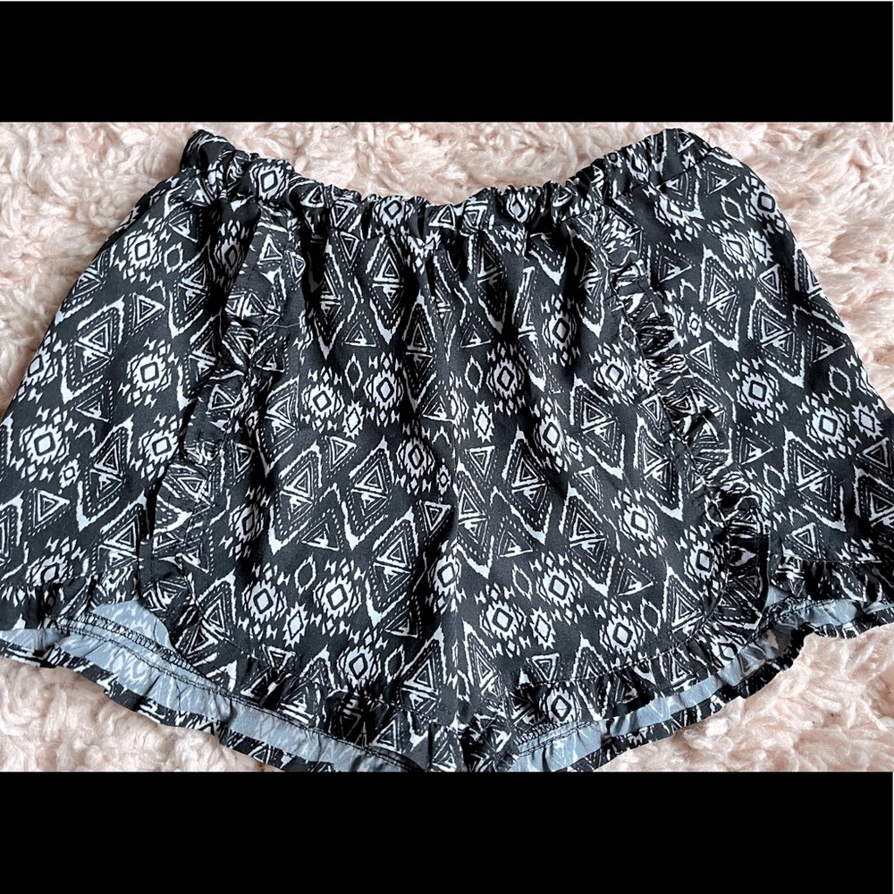 Black and White Patterned Shorts